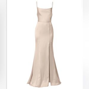 Amsale Chloe Fluid Satin bridesmaid dress in CHAMPAGNE